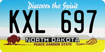 ND license plate KXL697