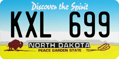 ND license plate KXL699