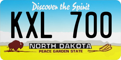 ND license plate KXL700