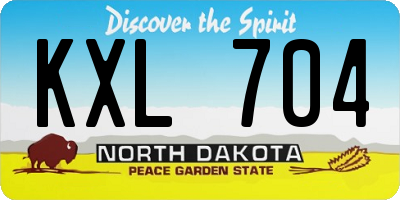 ND license plate KXL704