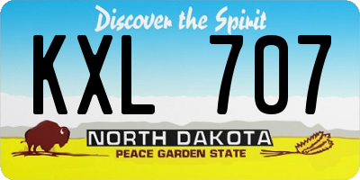 ND license plate KXL707