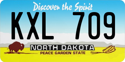 ND license plate KXL709