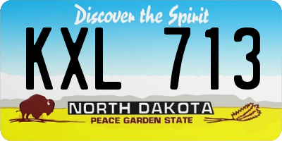 ND license plate KXL713