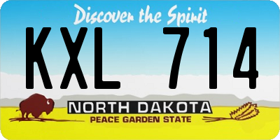 ND license plate KXL714