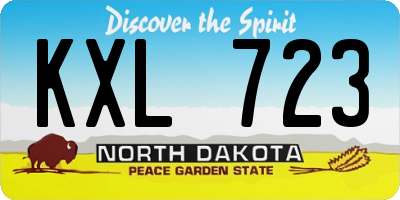 ND license plate KXL723