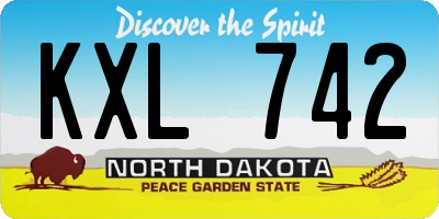 ND license plate KXL742