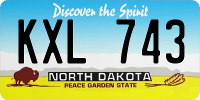 ND license plate KXL743