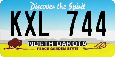 ND license plate KXL744