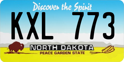 ND license plate KXL773