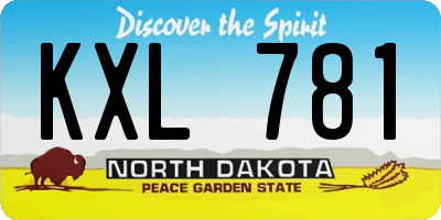 ND license plate KXL781