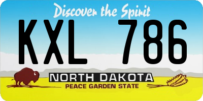 ND license plate KXL786