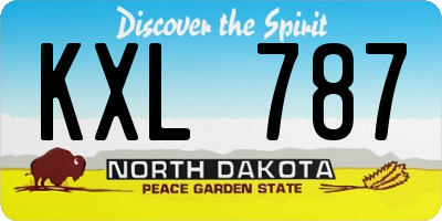 ND license plate KXL787