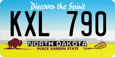 ND license plate KXL790