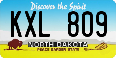 ND license plate KXL809