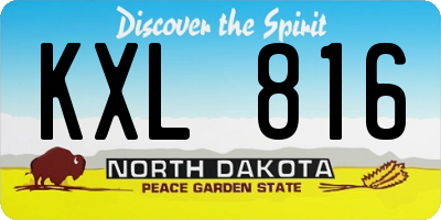 ND license plate KXL816