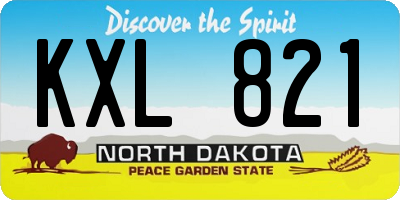ND license plate KXL821