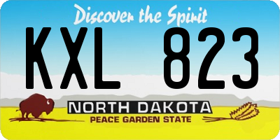 ND license plate KXL823