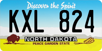 ND license plate KXL824