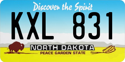 ND license plate KXL831