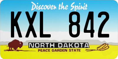 ND license plate KXL842