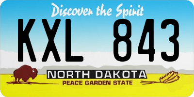 ND license plate KXL843