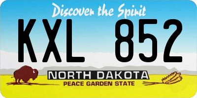 ND license plate KXL852