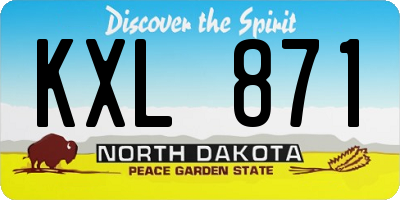 ND license plate KXL871