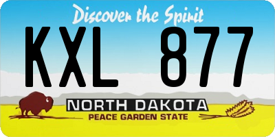 ND license plate KXL877