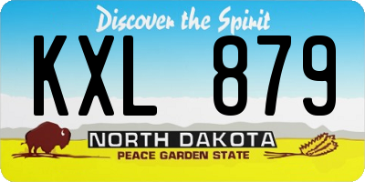 ND license plate KXL879