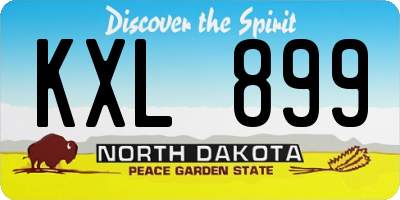 ND license plate KXL899