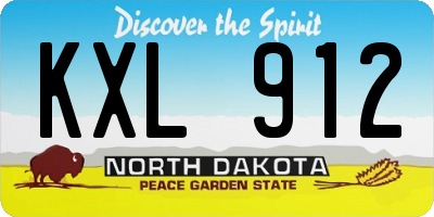 ND license plate KXL912