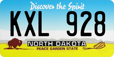 ND license plate KXL928