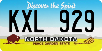 ND license plate KXL929