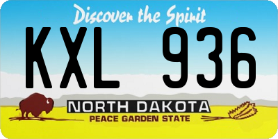 ND license plate KXL936