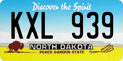 ND license plate KXL939