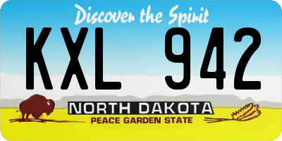 ND license plate KXL942