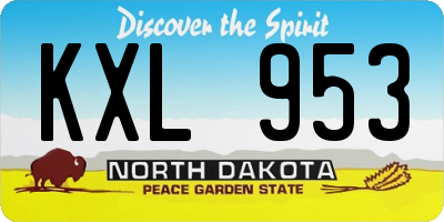 ND license plate KXL953
