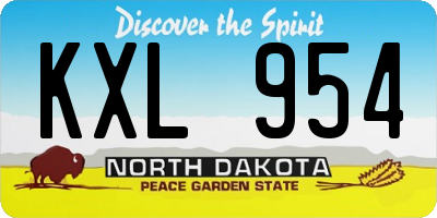 ND license plate KXL954