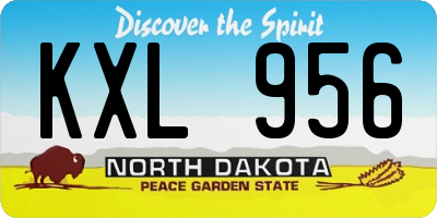 ND license plate KXL956