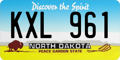 ND license plate KXL961