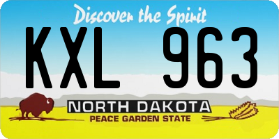 ND license plate KXL963
