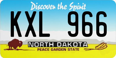 ND license plate KXL966