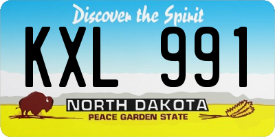 ND license plate KXL991