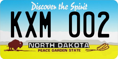 ND license plate KXM002