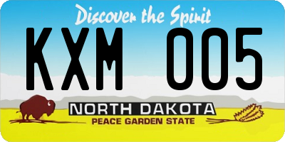 ND license plate KXM005