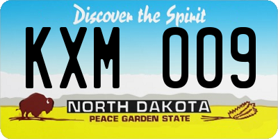ND license plate KXM009