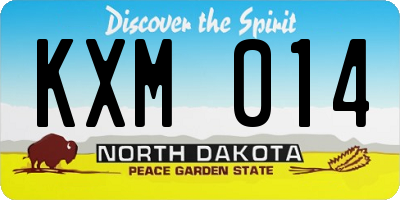 ND license plate KXM014