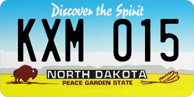 ND license plate KXM015