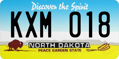ND license plate KXM018