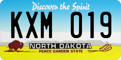 ND license plate KXM019